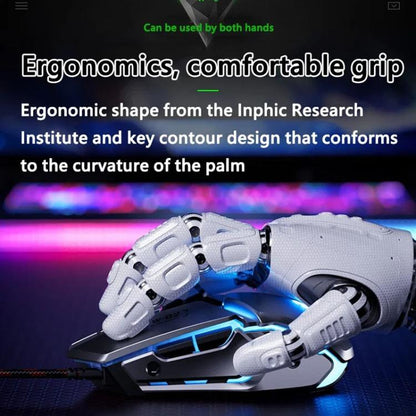 Inphic W-02 USB Wired Mouse Gaming Macro-Programmable Illuminated Computer Mice(Gray) - Wired Mice by Inphic | Online Shopping UK | buy2fix
