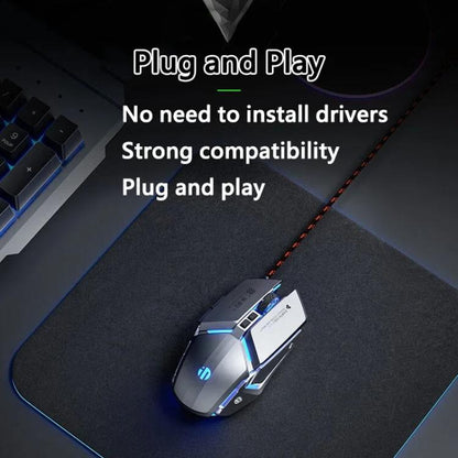 Inphic W-02 USB Wired Mouse Gaming Macro-Programmable Illuminated Computer Mice(Gray) - Wired Mice by Inphic | Online Shopping UK | buy2fix