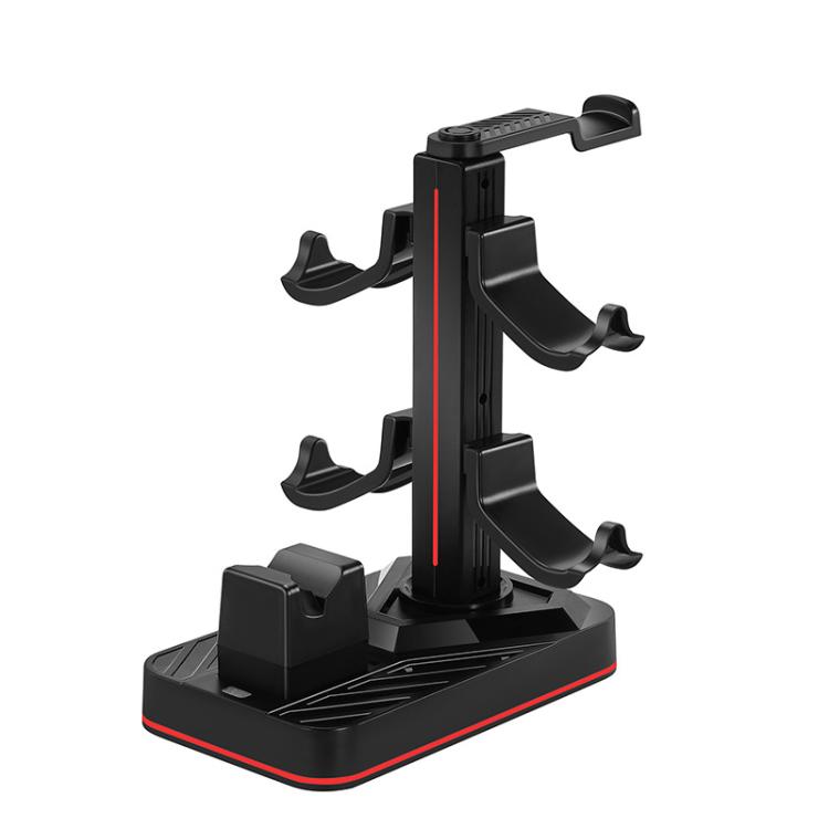 For Nintendo Switch 2 Pro Controller Headphone Storage Rack Charging Base(Black) - Holder by buy2fix | Online Shopping UK | buy2fix