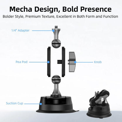 Flymile Universal Car Suction Cup Mount for Action Cameras 360-degree Rotatable, Washable and Reusable Dashboard Windshield Holder, Spec: With Extension Rod - Holder by Flymile | Online Shopping UK | buy2fix