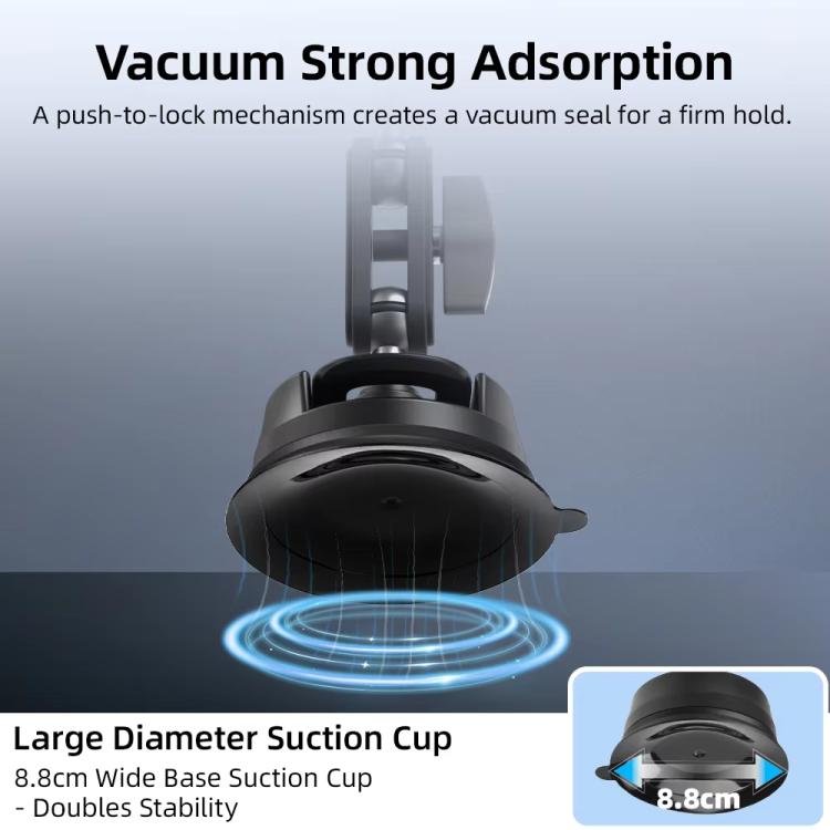 Flymile Universal Car Suction Cup Mount for Action Cameras 360-degree Rotatable, Washable and Reusable Dashboard Windshield Holder, Spec: With Extension Rod - Holder by Flymile | Online Shopping UK | buy2fix