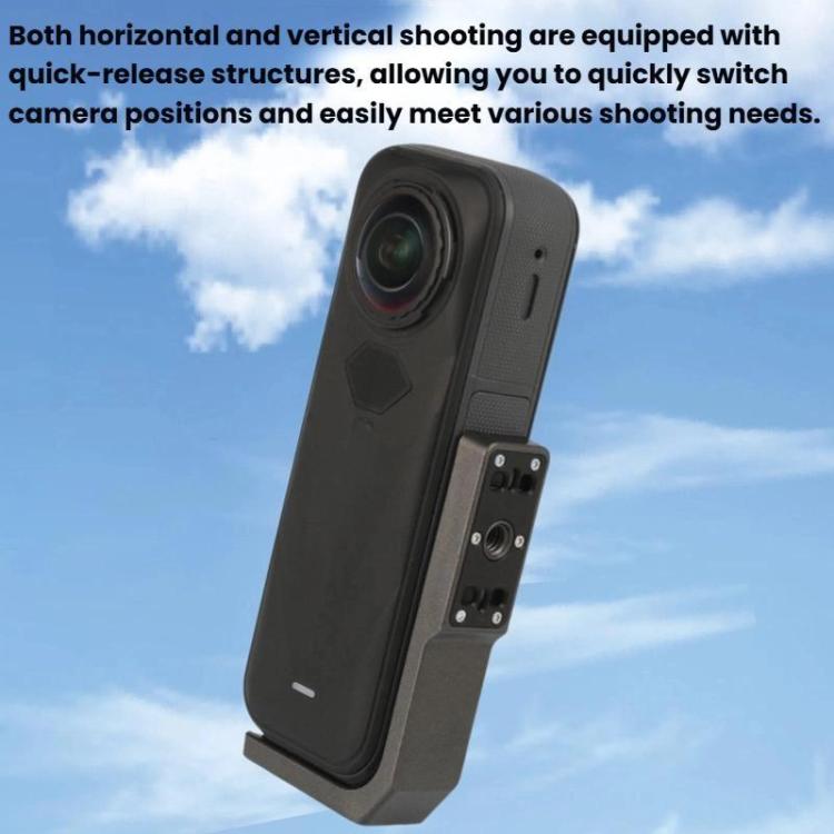 For Insta360 X3/X4/X5 Quick-Release Mount For Horizontal Vertical Shooting Horizontal Stand(Black) - Mount & Holder by buy2fix | Online Shopping UK | buy2fix