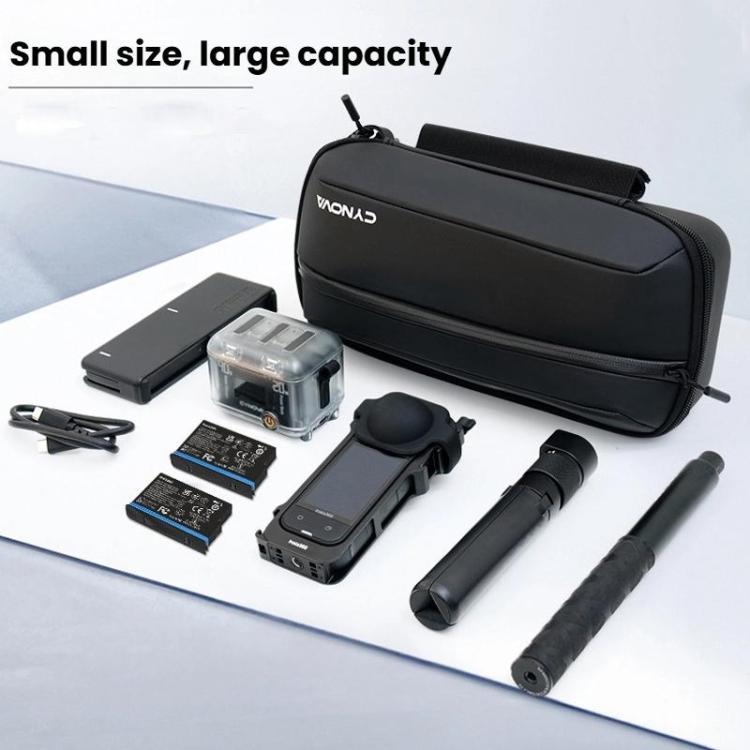 CYNOVA OX5-SNB-CY For Insta360 X5 Storage Bag Portable Waterproof Handbag(Black) - Case & Bags by CYNOVA | Online Shopping UK | buy2fix