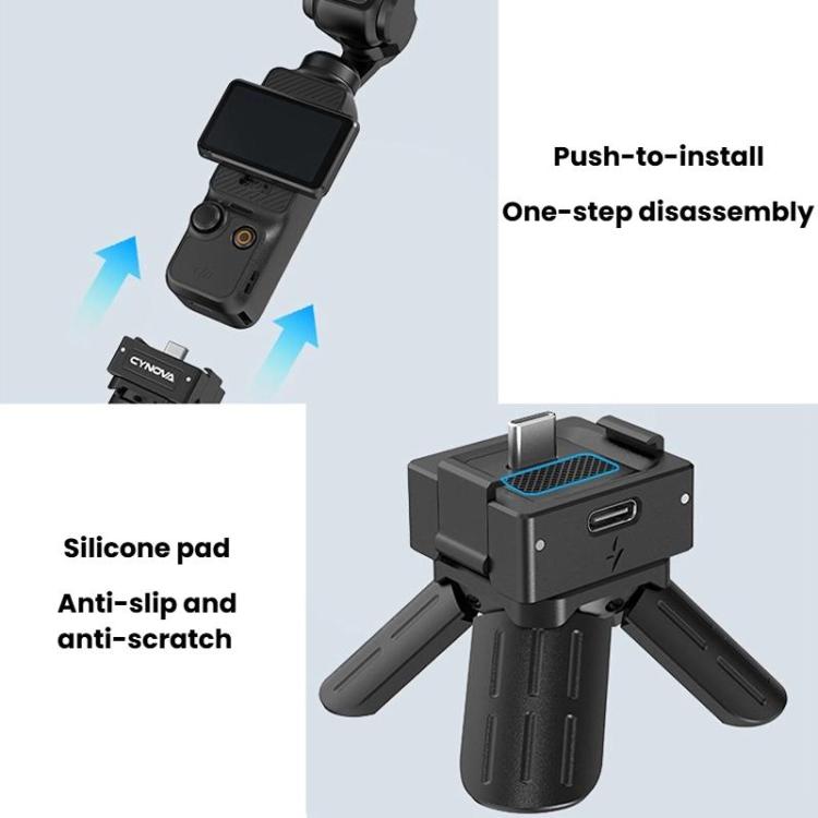 CYNOVA OP3-XDT-CY For DJI Osmo Pocket 3 Mini Quick-Release Tripod(Black) - Mount & Holder by CYNOVA | Online Shopping UK | buy2fix