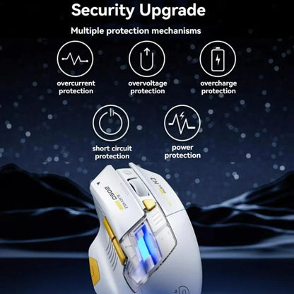 Inphic Bluetooth Wireless Mouse Office & Gaming LED Charging Mice, Spec: Tri-Mode White - Wireless Mice by Inphic | Online Shopping UK | buy2fix