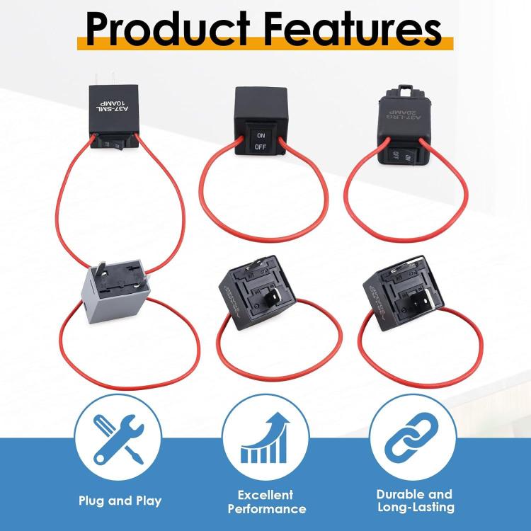 6-Piece Set 9038A Relay Bypass Switch Tester Kit With Wires For Electrical Testing - Relays by buy2fix | Online Shopping UK | buy2fix