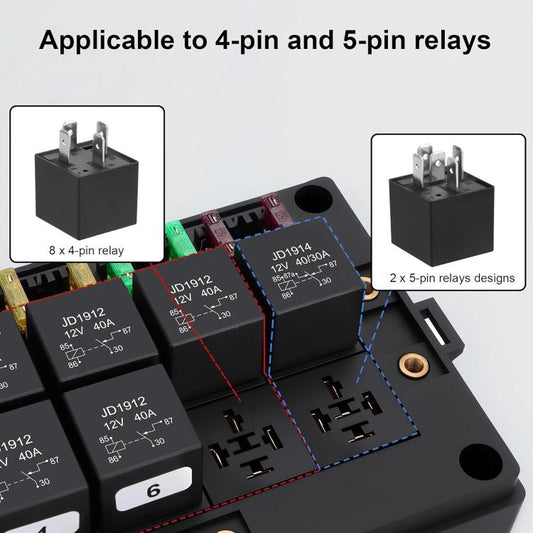 5pcs /Set Relay Socket Module for 4-Pin and 5-Pin Relays, Compatible with FB-15T 15-Slot Relay Box(Black) - Relays by buy2fix | Online Shopping UK | buy2fix