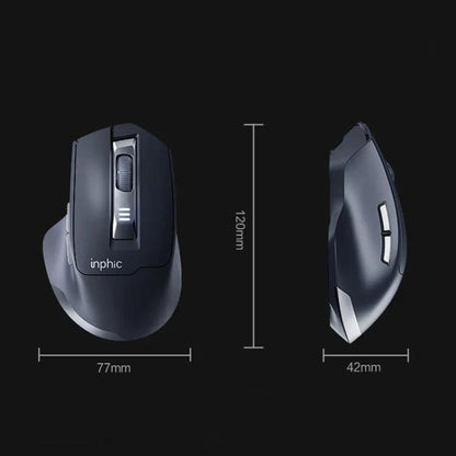 Inphic M9 2.4G Wireless Mouse Business Office Home Ergonomic Mute Computer Mice(Dark Gray) - Wireless Mice by Inphic | Online Shopping UK | buy2fix