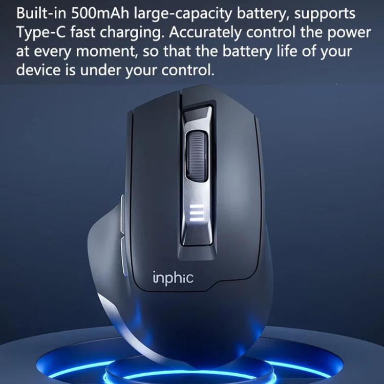 Inphic M9 2.4G Wireless Mouse Business Office Home Ergonomic Mute Computer Mice(Dark Gray) - Wireless Mice by Inphic | Online Shopping UK | buy2fix