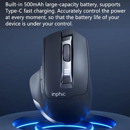 Inphic M9 2.4G Wireless Mouse Business Office Home Ergonomic Mute Computer Mice(Dark Gray) - Wireless Mice by Inphic | Online Shopping UK | buy2fix