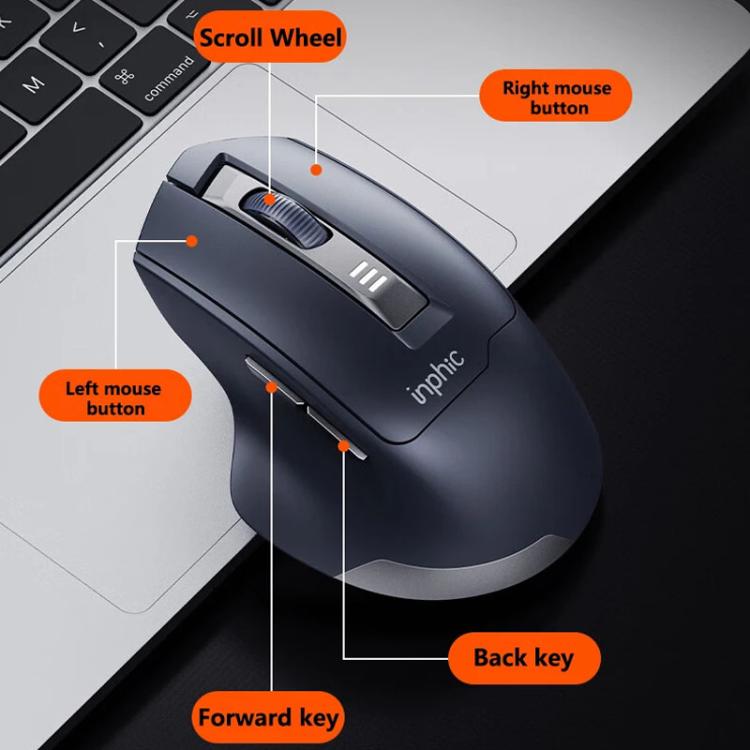 Inphic M9 2.4G Wireless Mouse Business Office Home Ergonomic Mute Computer Mice(Dark Gray) - Wireless Mice by Inphic | Online Shopping UK | buy2fix