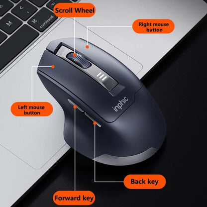 Inphic M9 2.4G Wireless Mouse Business Office Home Ergonomic Mute Computer Mice(Dark Gray) - Wireless Mice by Inphic | Online Shopping UK | buy2fix