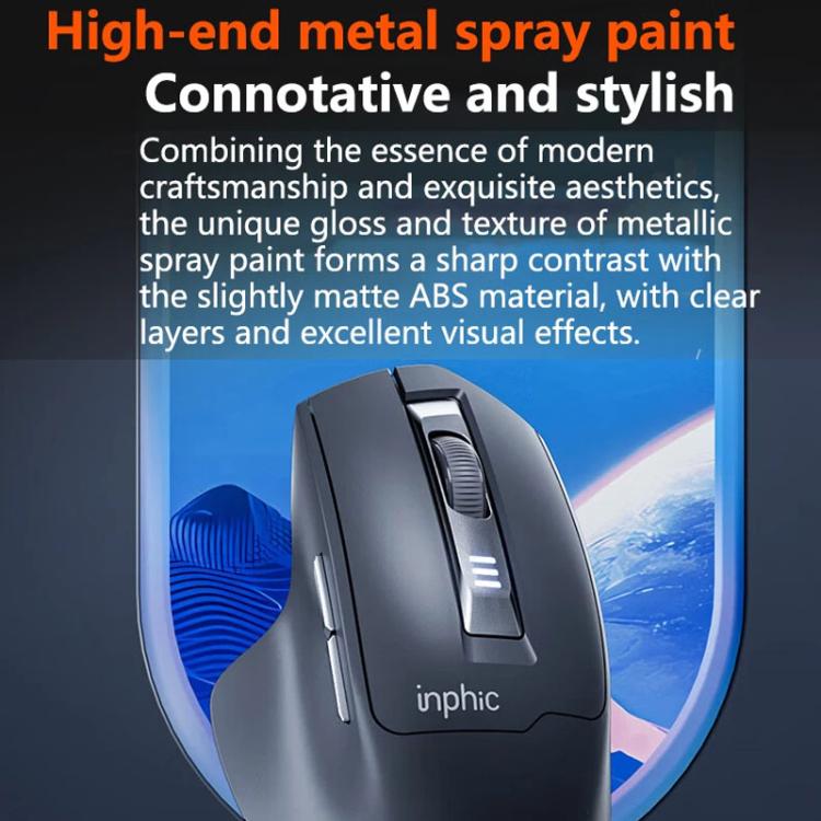 Inphic M9 2.4G Wireless Mouse Business Office Home Ergonomic Mute Computer Mice(Dark Gray) - Wireless Mice by Inphic | Online Shopping UK | buy2fix