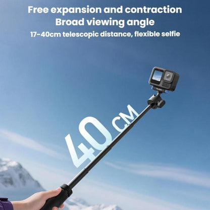 For GoPro HERO13 Black TELESIN S1-MNP-14-TGP 17-40cm Retractable Quick-Release Mini Selfie Stick Handheld Desktop Tripod(Black) - Portable Mini Tripod by TELESIN | Online Shopping UK | buy2fix