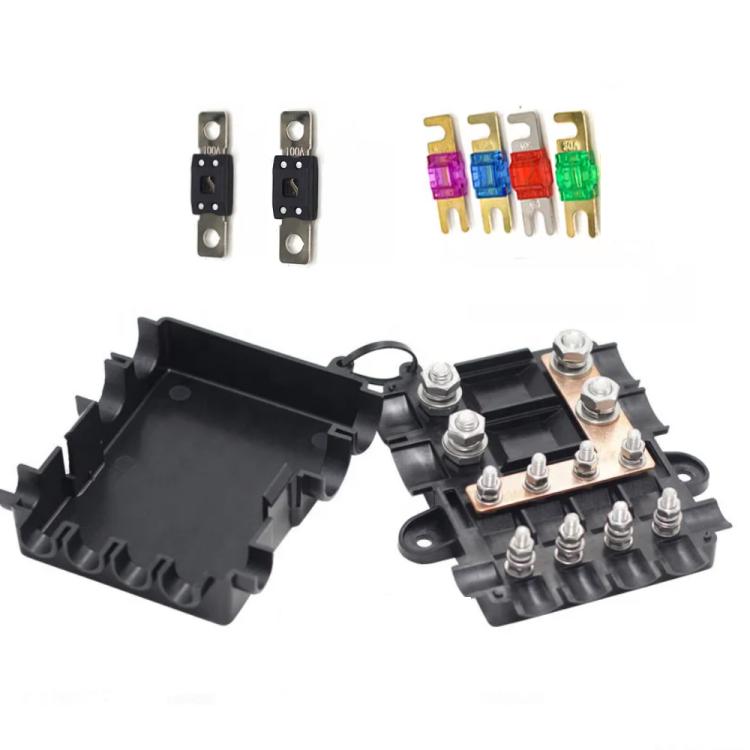 6-Way Automotive Fuse Block Box, 2-500A 32V DC, with 2 Input and 4 Output Terminals With 6 Fuses - Fuse by buy2fix | Online Shopping UK | buy2fix