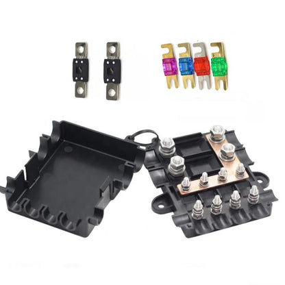 6-Way Automotive Fuse Block Box, 2-500A 32V DC, with 2 Input and 4 Output Terminals With 6 Fuses - Fuse by buy2fix | Online Shopping UK | buy2fix