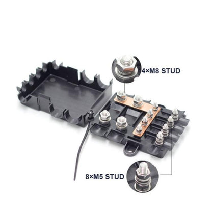 6-Way Automotive Fuse Block Box, 2-500A 32V DC, with 2 Input and 4 Output Terminals With 6 Fuses - Fuse by buy2fix | Online Shopping UK | buy2fix