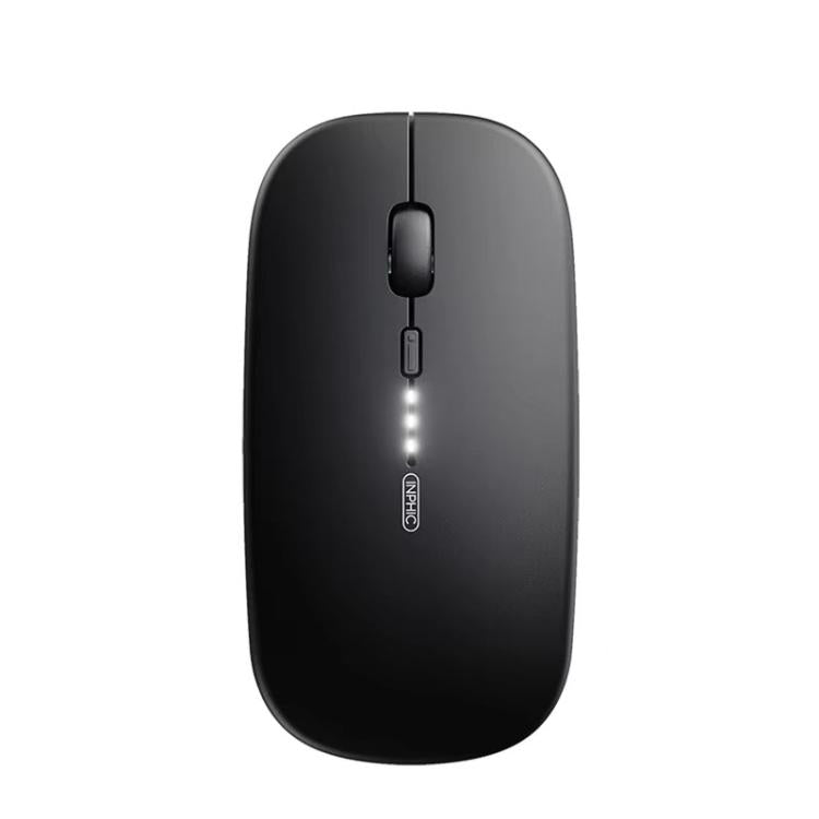 Inphic M1 PRO Wireless Bluetooth Tri-mode Rechargeable Mute Mouse With Battery Level Display(Black) - Wireless Mice by Inphic | Online Shopping UK | buy2fix