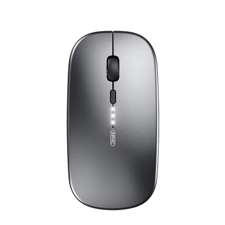 Inphic M1 PRO Wireless Bluetooth Tri-mode Rechargeable Mute Mouse With Battery Level Display(Gray) - Wireless Mice by Inphic | Online Shopping UK | buy2fix