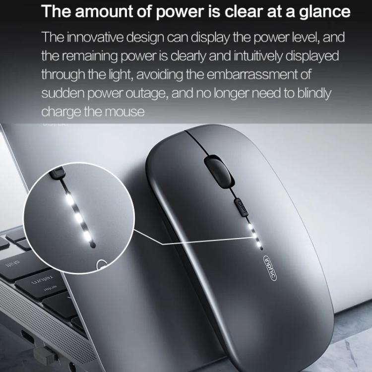 Inphic M1 PRO Wireless Bluetooth Tri-mode Rechargeable Mute Mouse With Battery Level Display(Black) - Wireless Mice by Inphic | Online Shopping UK | buy2fix