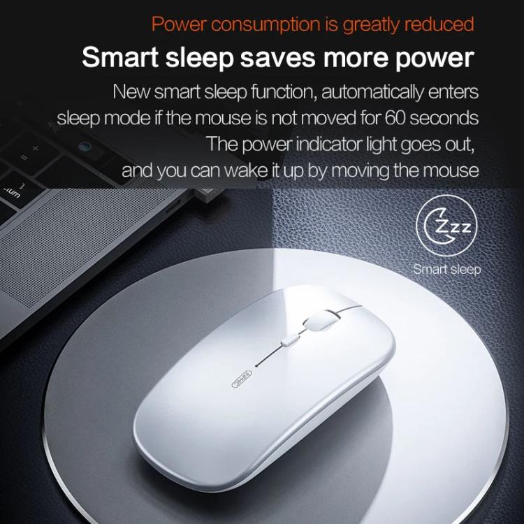 Inphic M1 PRO Wireless Bluetooth Tri-mode Rechargeable Mute Mouse With Battery Level Display(Silver) - Wireless Mice by Inphic | Online Shopping UK | buy2fix