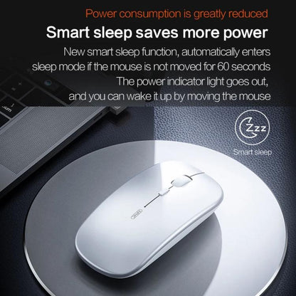 Inphic M1 PRO Wireless Bluetooth Tri-mode Rechargeable Mute Mouse With Battery Level Display(Silver) - Wireless Mice by Inphic | Online Shopping UK | buy2fix