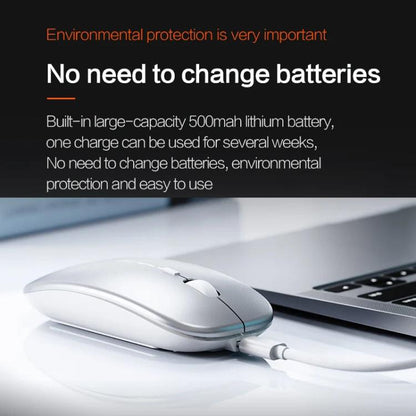 Inphic M1 PRO Wireless Bluetooth Tri-mode Rechargeable Mute Mouse With Battery Level Display(Black) - Wireless Mice by Inphic | Online Shopping UK | buy2fix