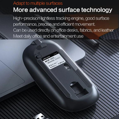 Inphic M1 PRO Wireless Bluetooth Tri-mode Rechargeable Mute Mouse With Battery Level Display(Black) - Wireless Mice by Inphic | Online Shopping UK | buy2fix