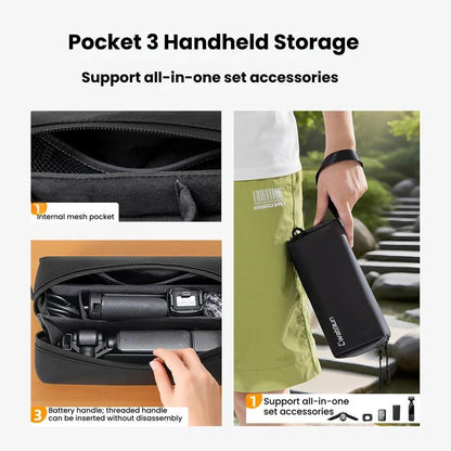 For DJI Osmo Pocket 3 Cwatcun D240 Small Storage Bag Crossbody Portable Waterproof Sports Camera Bag(Black) - Case & Bags by Cwatcun | Online Shopping UK | buy2fix