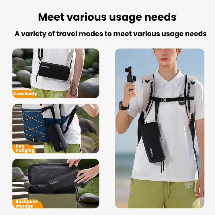 For DJI Osmo Pocket 3 Cwatcun D240 Small Storage Bag Crossbody Portable Waterproof Sports Camera Bag(Black) - Case & Bags by Cwatcun | Online Shopping UK | buy2fix