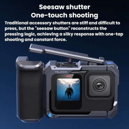 TELESIN Camera Grip Kit For GoPro HERO9 Black / HERO10 Black / HERO11 Black / HERO12 Black / HERO13 Black, Spec: Without Camera Cage - Protective Frame by TELESIN | Online Shopping UK | buy2fix