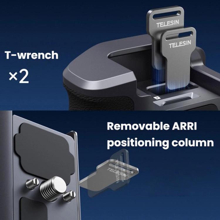 TELESIN Camera Grip Kit For GoPro HERO9 Black / HERO10 Black / HERO11 Black / HERO12 Black / HERO13 Black, Spec: Without Camera Cage - Protective Frame by TELESIN | Online Shopping UK | buy2fix