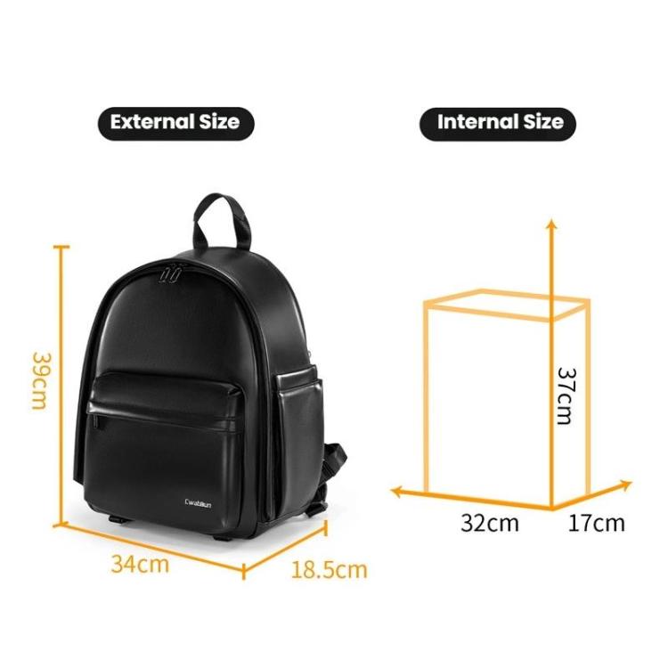 Cwatcun D125 Medium Shoulder Camera Bag Waterproof Casual Photography Backpack(Black) - Backpack by Cwatcun | Online Shopping UK | buy2fix