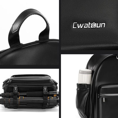 Cwatcun D125 Medium Shoulder Camera Bag Waterproof Casual Photography Backpack(Black) - Backpack by Cwatcun | Online Shopping UK | buy2fix