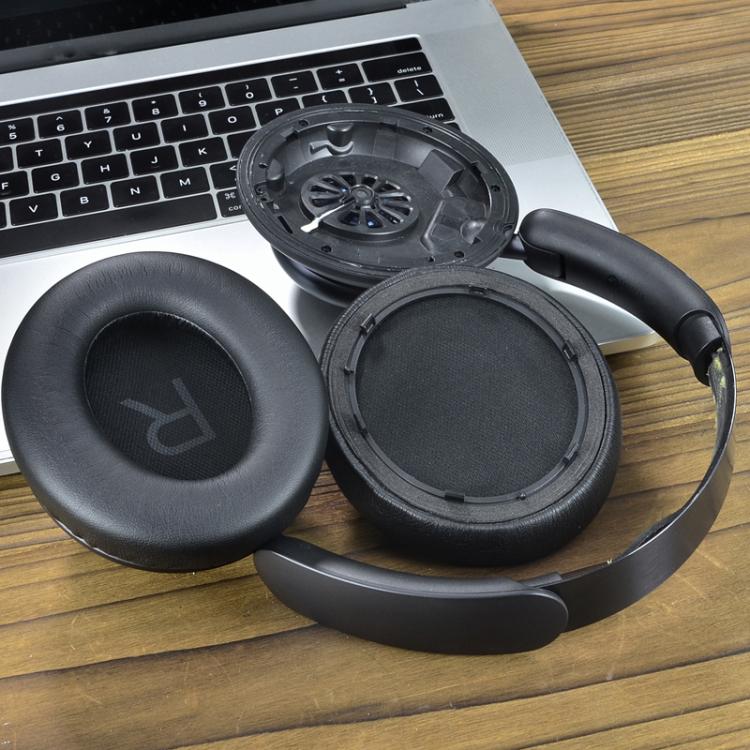 For Anker Space Q45 1pair Ear Muffs Foam Noise Reduction Earmuffs, Spec: Potein Leather Black - Earmuff & Pad by buy2fix | Online Shopping UK | buy2fix