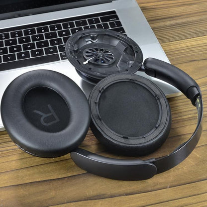 For Anker Space Q45 1pair Ear Muffs Foam Noise Reduction Earmuffs, Spec: Potein Leather Black - Earmuff & Pad by buy2fix | Online Shopping UK | buy2fix