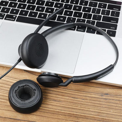 For Jabra Engage 50 II / Engage 40 Wired 2pcs Ear Muffs Earphone Protective Cover(Black) - Earmuff & Pad by buy2fix | Online Shopping UK | buy2fix