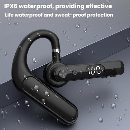 F10 With Mute Button Digital Display Monaural Noise Reduction On-Ear Bluetooth Earphone(Black) - Bluetooth Earphone by buy2fix | Online Shopping UK | buy2fix