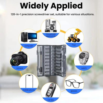 128-In-1 Precision Screwdriver Set With Roll-Up Case Magnetic Repair Tool Kit - Screwdriver Set by buy2fix | Online Shopping UK | buy2fix