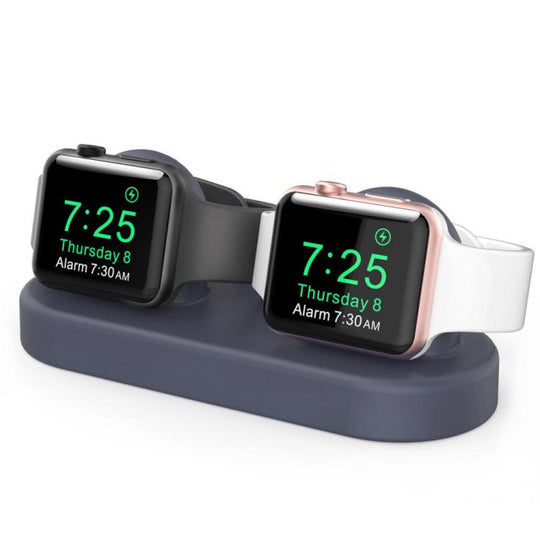 For Apple Watch / Earphone AhaStyle DD97 Storage Base 2 In 1 Desktop Charging Silicone Dock(Dark Blue)