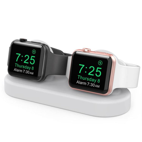 For Apple Watch / Earphone AhaStyle DD97 Storage Base 2 In 1 Desktop Charging Silicone Dock(Light Gray)