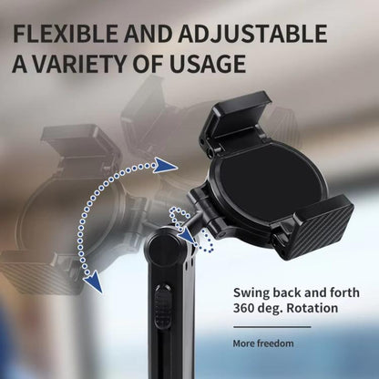 L2 Magnetic+Mirror Portable Phone Holder Clamp Mount For Travel 360-Degree Rotation Lazy Bracket Desk Stand(Black) - Desktop Holder by buy2fix | Online Shopping UK | buy2fix