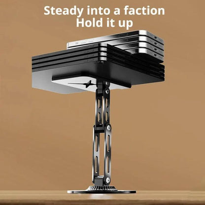 Dual-Fold Phone Tablet Stand Full Metal 360-degree Rotation Desktop Holder with 3-Axis Adjustable Arm(Silver) - Desktop Holder by buy2fix | Online Shopping UK | buy2fix