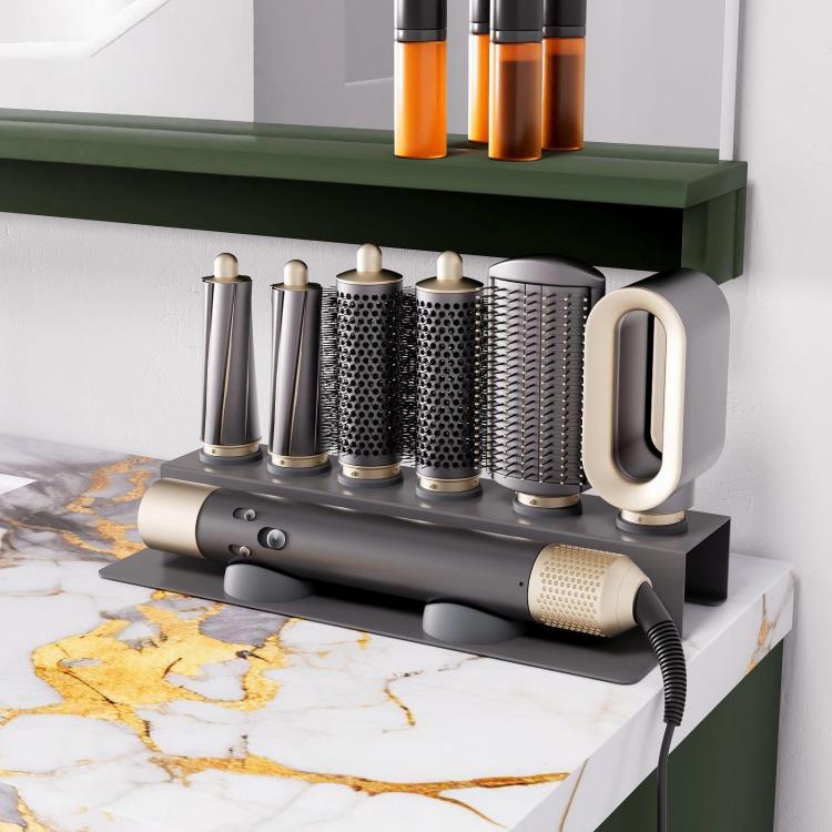 For Dyson Airwrap Attachment Storage Stand All-in-One Desktop Organizer Holds 6 Nozzles(Black) - For Dyson Accessories by buy2fix | Online Shopping UK | buy2fix