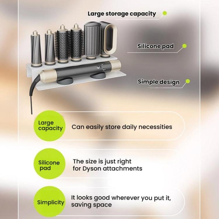 For Dyson Airwrap Attachment Storage Stand All-in-One Desktop Organizer Holds 6 Nozzles(White) - For Dyson Accessories by buy2fix | Online Shopping UK | buy2fix