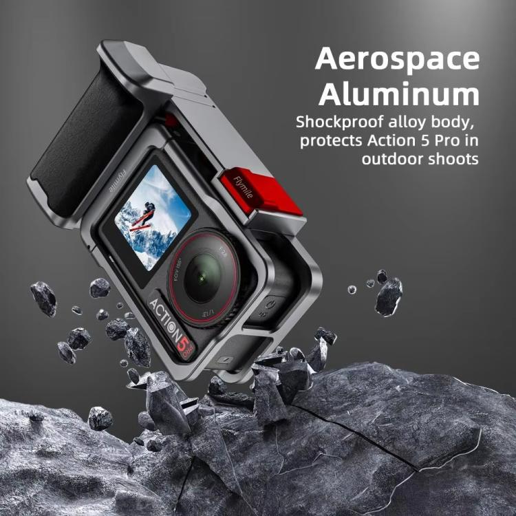 Flymile Street Shooting Handle Kit for DJI Osmo Action 5 Pro/4/3 Action Camera Aluminum Expansion Cage(Metal Color) - Protection Frame by Flymile | Online Shopping UK | buy2fix