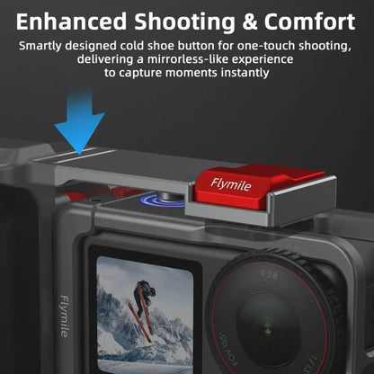 Flymile Street Shooting Handle Kit for DJI Osmo Action 5 Pro/4/3 Action Camera Aluminum Expansion Cage(Metal Color) - Protection Frame by Flymile | Online Shopping UK | buy2fix