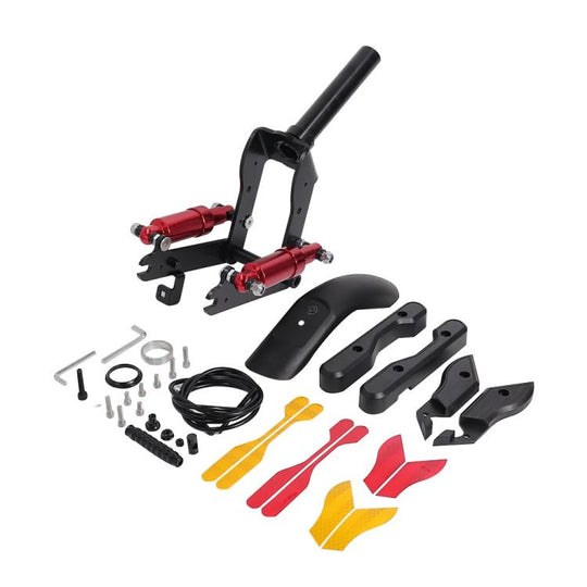 For Ninebot Max G30 Electric Scooter Conversion Front Shock Absorber Aluminum Clad Front Suspension Fork With Fenders(Red)