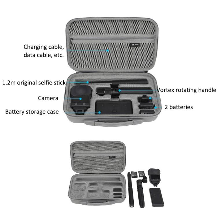 BKano Carrying Case For DJI Osmo 360 Adventure Combo Compatible With Vortex Rotating Handle(Black) - Case & Bags by BKano | Online Shopping UK | buy2fix
