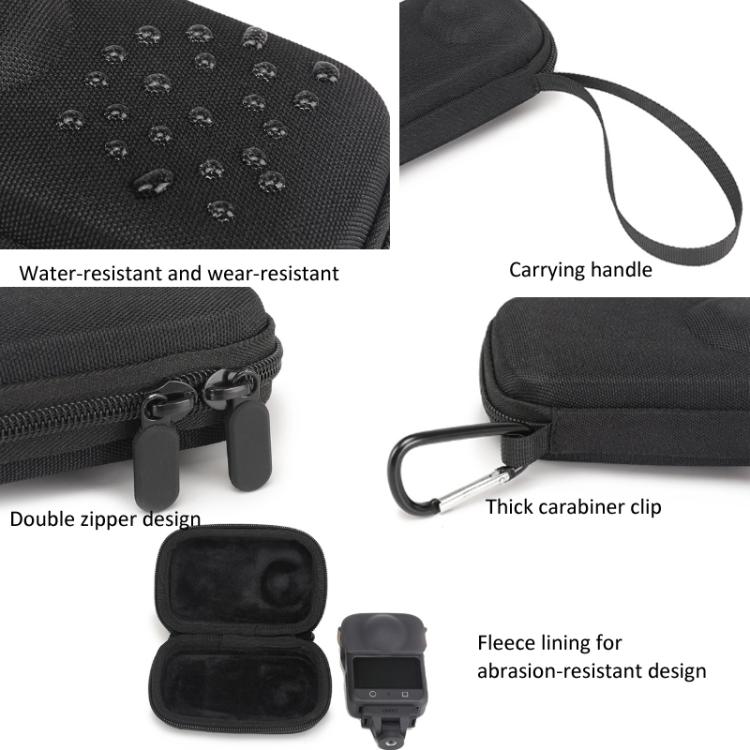 BKano Carrying Case For DJI Osmo 360 Standard Combo Portable Handbag with Carabiner & Wrist Strap(Black) - Case & Bags by BKano | Online Shopping UK | buy2fix
